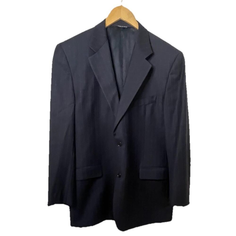 VTG 90s Barneys New York Blue Wool Pinstripe Suit JFK Jr. 44 ~ Pants 36 X 32